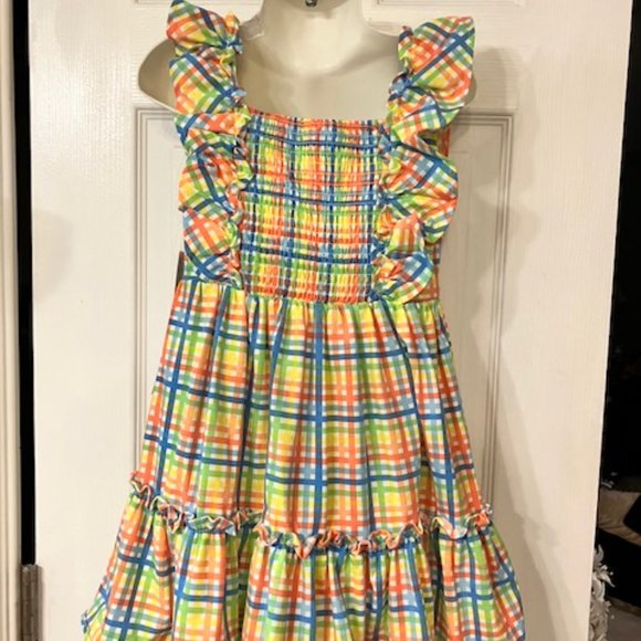 NWT! RARE EDITIONS Girl's Size 6 Flutter Sleeve/Smocked/Ruffled Dress - NEW! - Picture 10 of 12